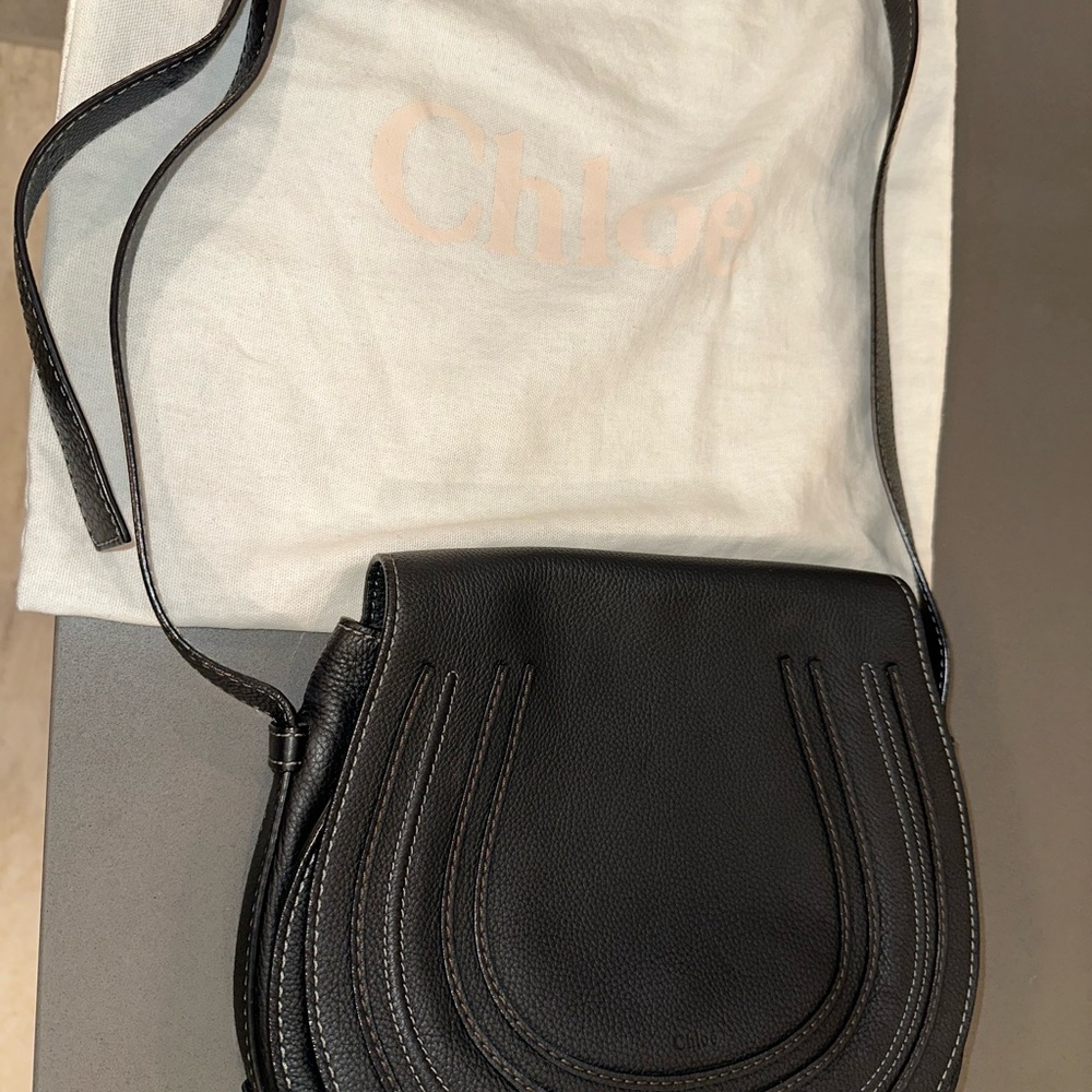Black Leather Saddle Bag